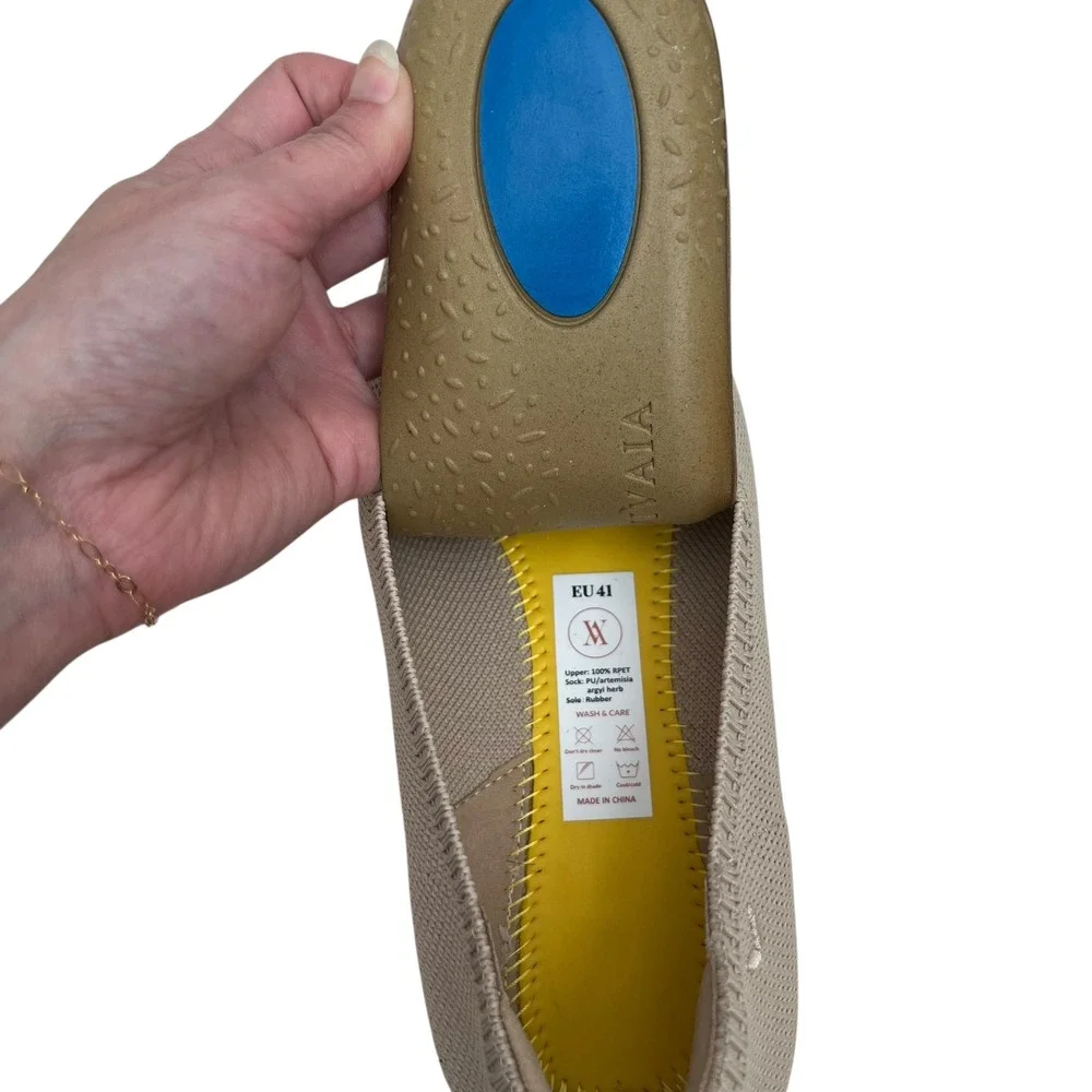 Vivaia Aria 5 Pointed Toe Ballet Flats in Almond and Black SZ EU 41 US 9.5 - Picture 9 of 9